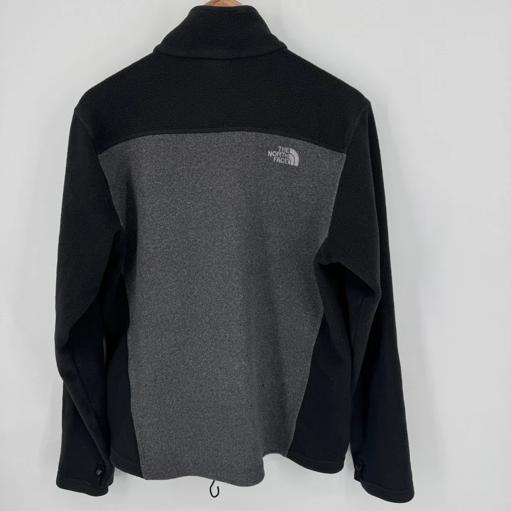 The North Face Mens Full Zip Fleece Jacket Black‎ Gray FlashDry Size Small